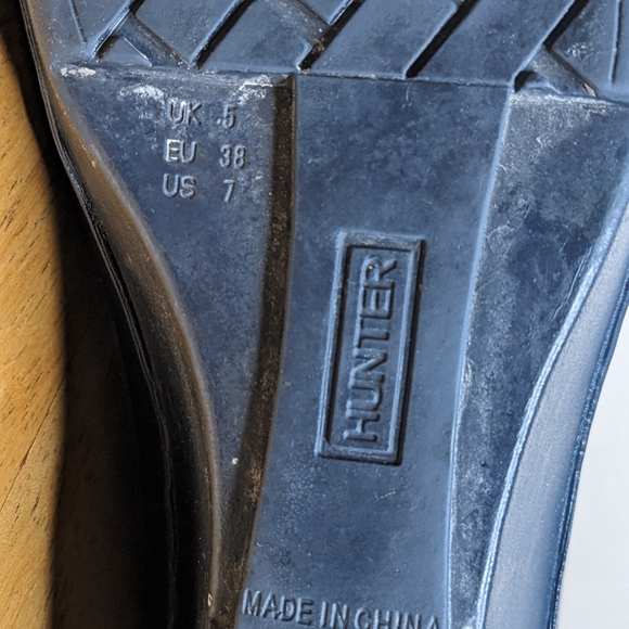 ✨20%off✨Hunter women's Rain Boots Wedge Aston Gloss Blue size 7 outdoor rain - Picture 15 of 15